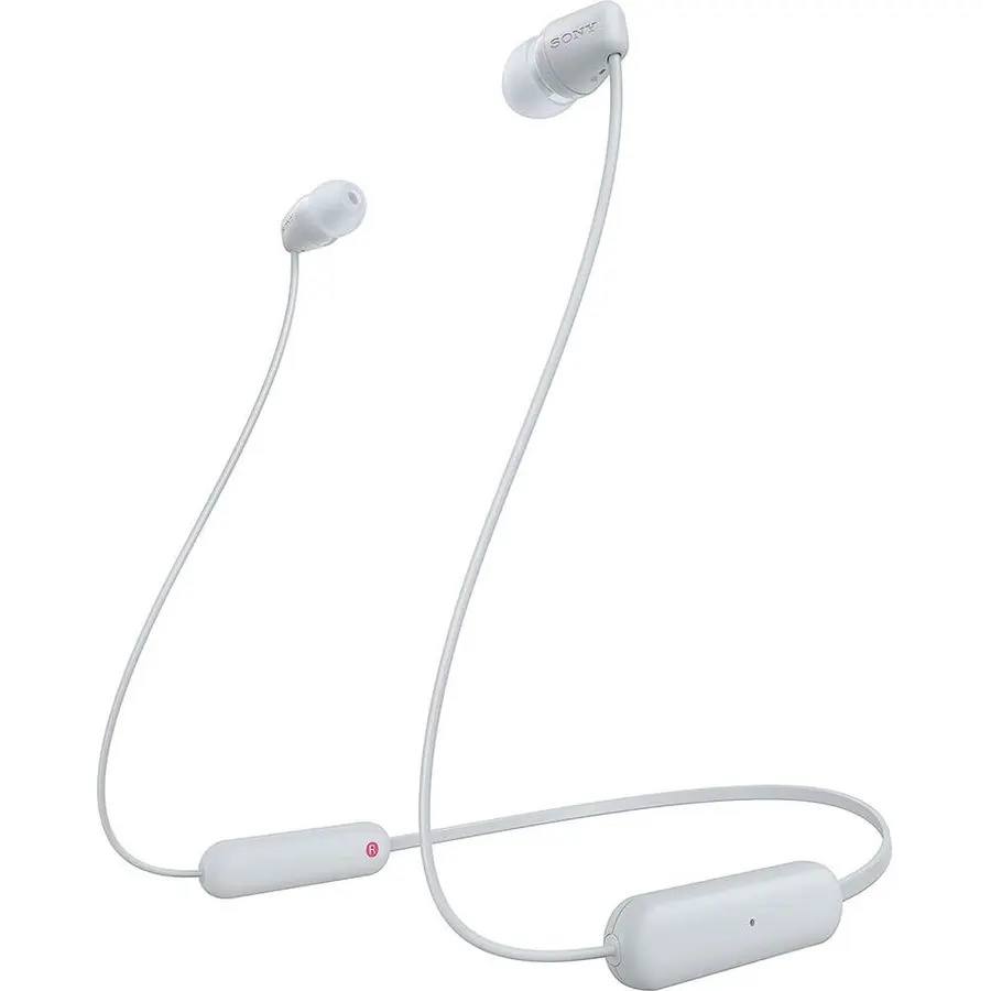 Sony WI-C100 Wireless in-Ear Bluetooth Headphones with Built-in Mic, White