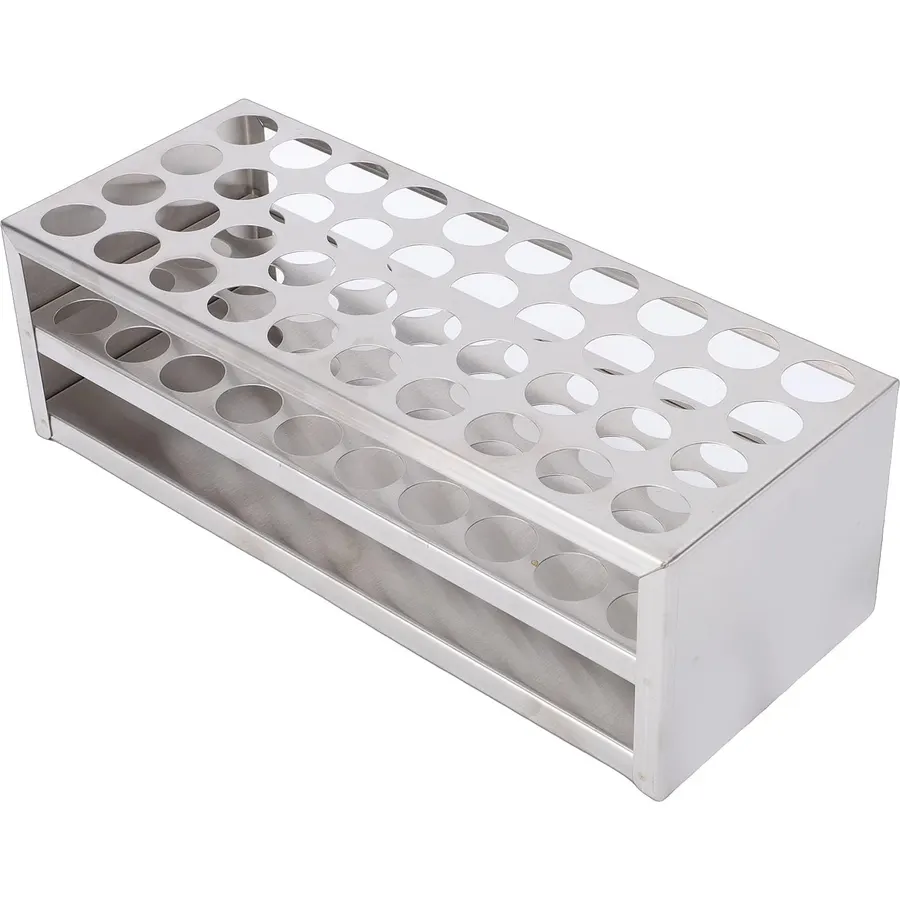 Stainless Steel Heavy Duty Test Tube Frame Bracket for 21mm Tubes Space Saving Lab Experiments for Scientists, 1 Test Rack