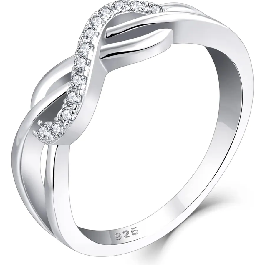 STARCHENIE 925 Sterling Silver Infinity Promise Ring for Women Size 5-10