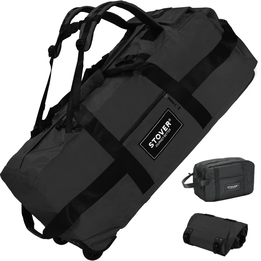 COOLBEBE 36-Inch Large Travel Duffle Bag, 100L Heavy Duty Luggage, Black