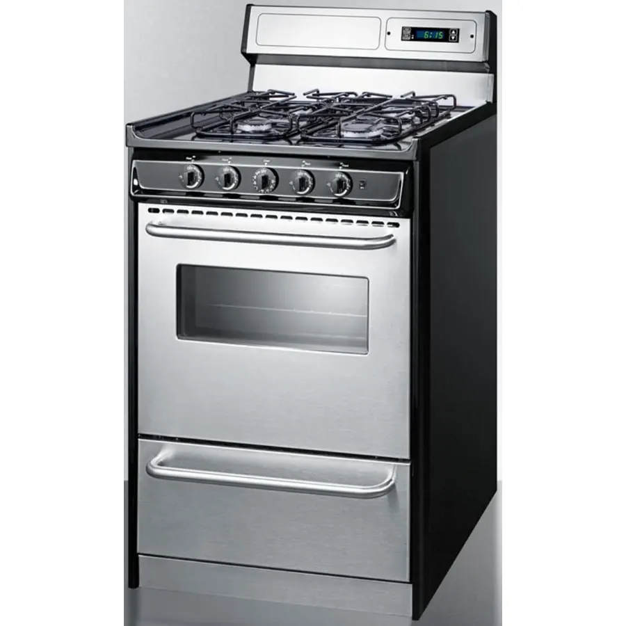 Summit 20" Gas Range, Stainless Steel - TTM1307BKSW