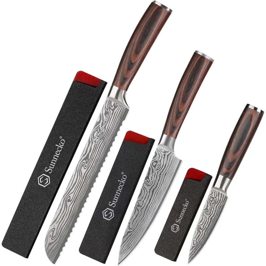 Sunnecko Bread and Paring Knife 3pcs set