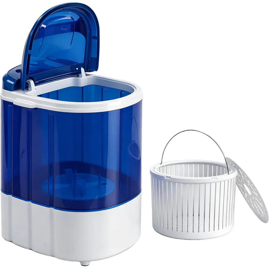 SUPER DEAL Portable Washing Machine, Single Tub Small Laundry Washer 5.7 lbs Washing Capacity for Apartments, Dorms,Traveling, RV, Semi-automatic Laundry 110V, Blue
