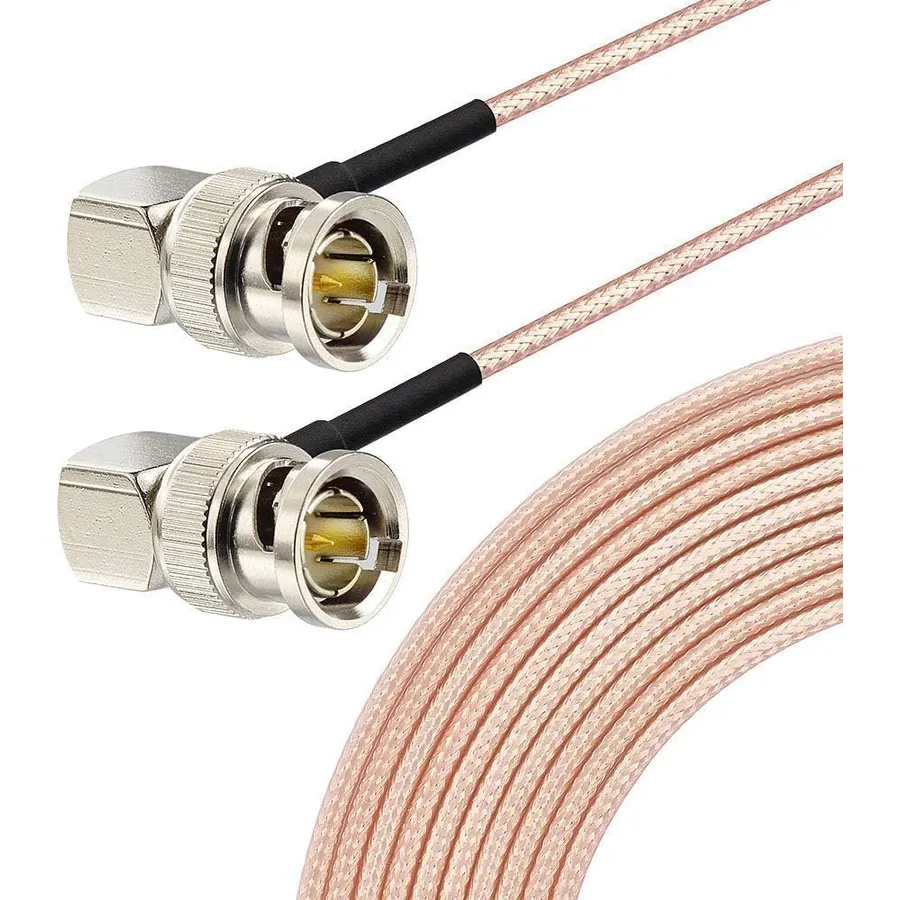 Superbat HD-SDI 3G SDI Cable 10ft Thin 75 ohm RG179 Right Angle BNC Cable