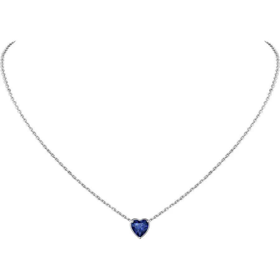 Suplight 925 Sterling Silver Heart/Round Birthstone Necklaces for Women