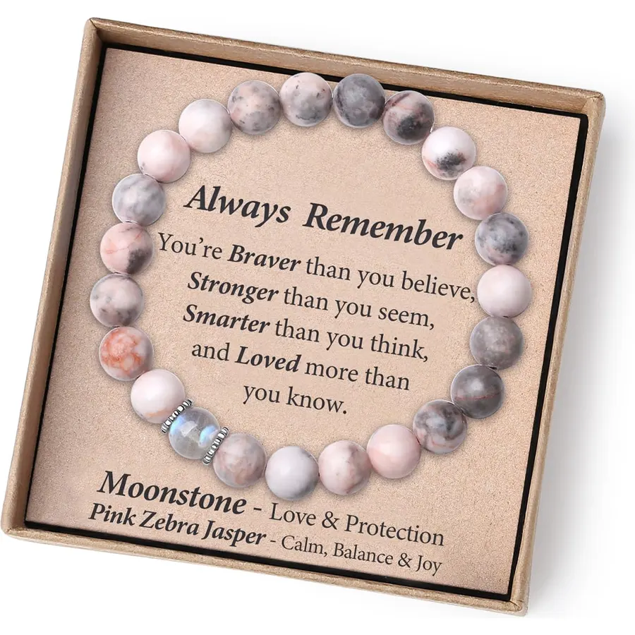 THEMEROL Handmade Gifts for Kids/Teen Girls/Adults-Love/Encouragement-Natural Crystal Bracelets