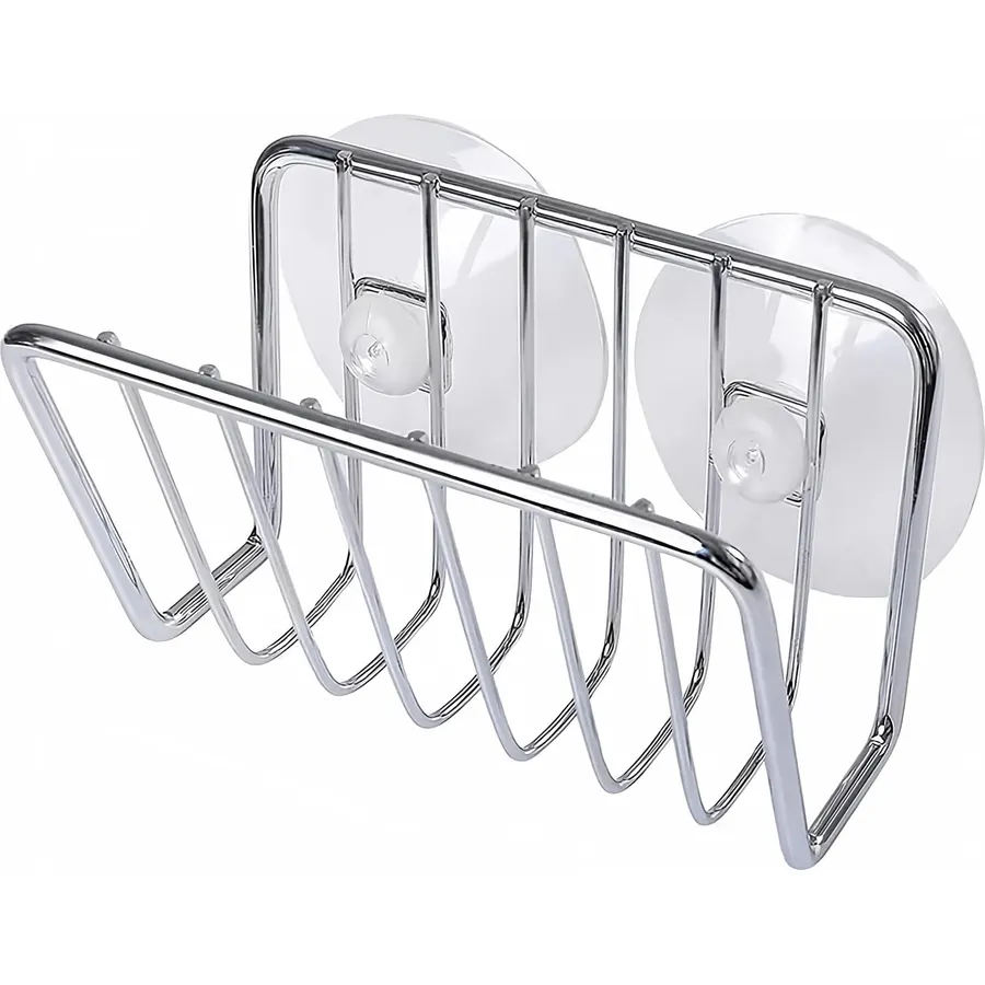 Toplife Sponge Holder for Kitchen Sink, Stainless Steel Suction Cup Sponge Caddy - Silver