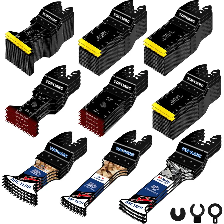 TOPOARC 110PCS Multi Tool Blades Kits, Titanium Multitool Blades