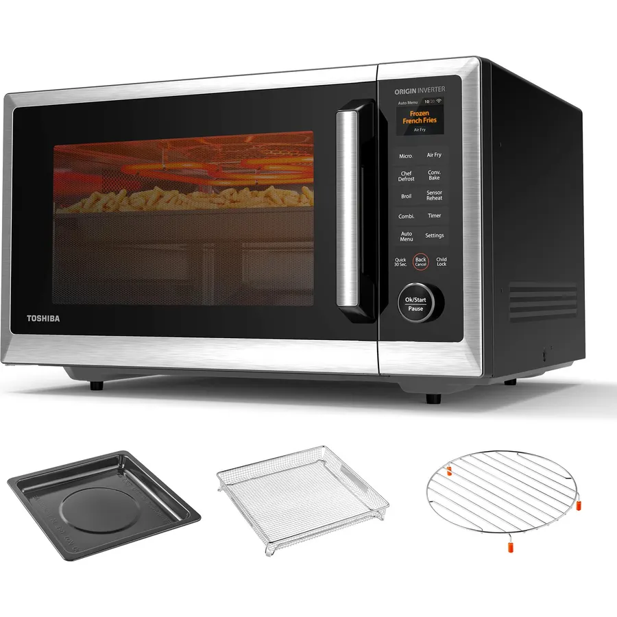 TOSHIBA OptiChef PRO MAX Air Fryer Combo Microwave Oven, 1.3 Cu.Ft, 1100W