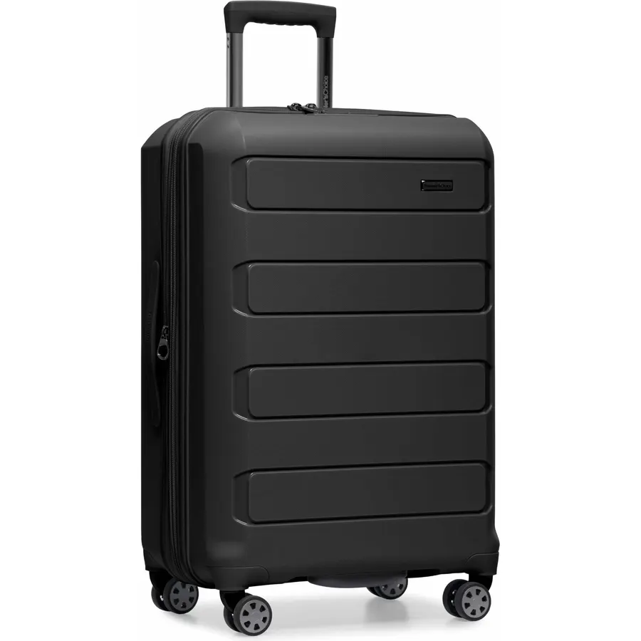 Traveler's Choice Pagosa Hardshell Expandable Luggage with Spinner Wheels, Black, 27-Inch Medium