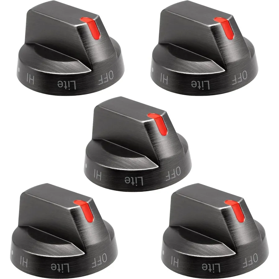 Upgraded Samsung Stove Knobs Replacements DG64-00473B, compatible with Samsung gas stoves: NX58H56(00SS/50WS), NX58(M6850SG/J7750SG/J5600SG/K7850SG), quality comparable to the original factory (black)