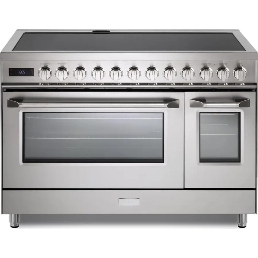 Verona VUFSIE487DSS 48 inch Ultima Collection Induction Range with 7 Elements, Griddle, 6.5 cu. ft. Total Oven Capacity, Bridge Control, Digital Clock in Stainless Steel