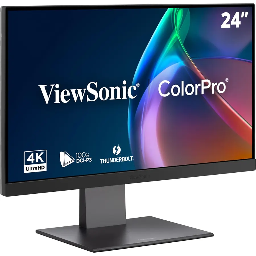 ViewSonic VP2488-4K 24 Inch 4K UHD IPS Monitor, Thunderbolt 4, 100W USB-C