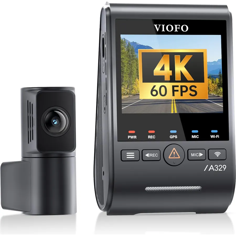 VIOFO A329S 4K 60FPS Dash Cam Front and Rear, STARVIS 2 HDR, Wi-Fi 6