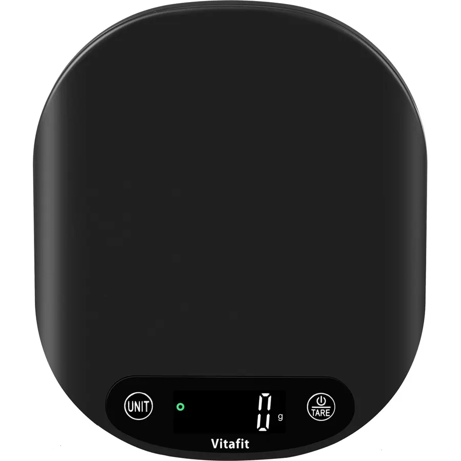 Vitafit 33lb/15kg Digital Food Scale in High Precision 0.1oz/1g, Our Own Kitchen Scale Professional Factory Since 2001, Home and Kitchen Essentials for Cooking and Baking, LED, 3*AAA Batteries, Black