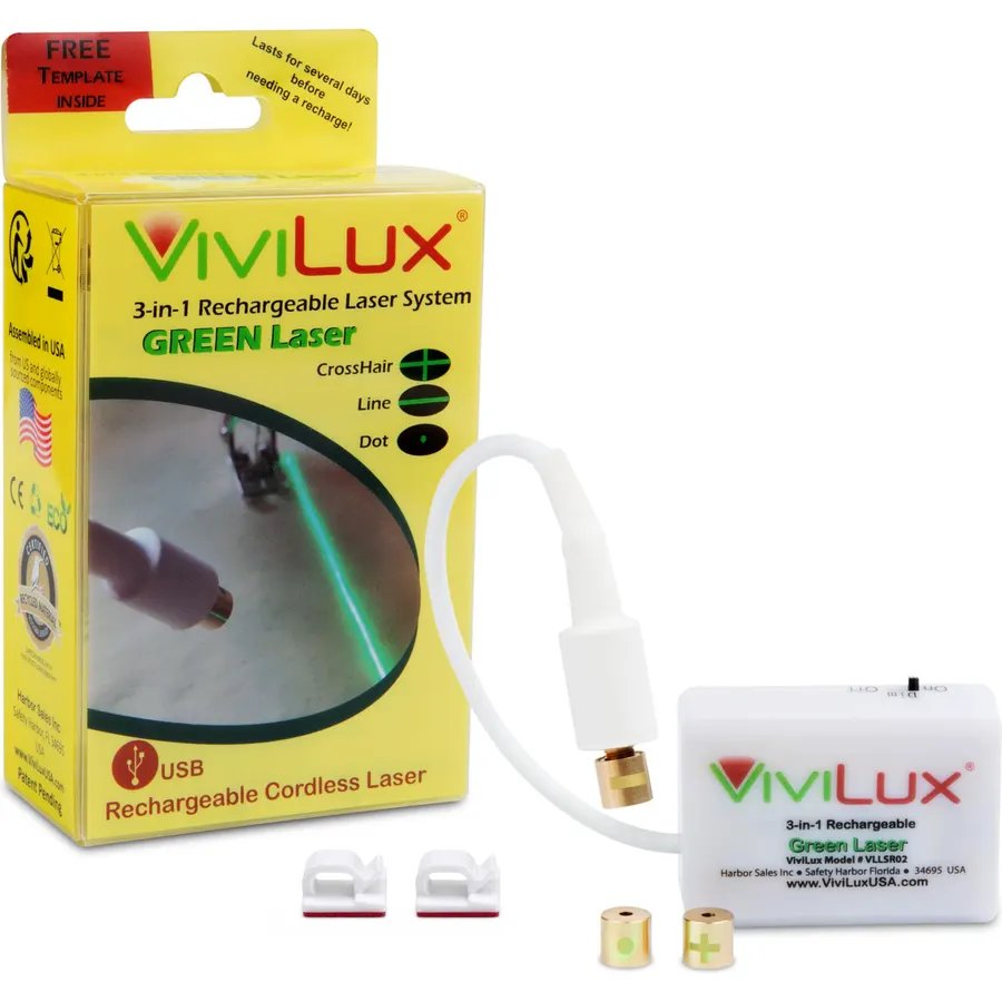ViviLux 3-in-1 Green Laser Guide, Cordless Rechargeable Laser Light, 20+ Hr