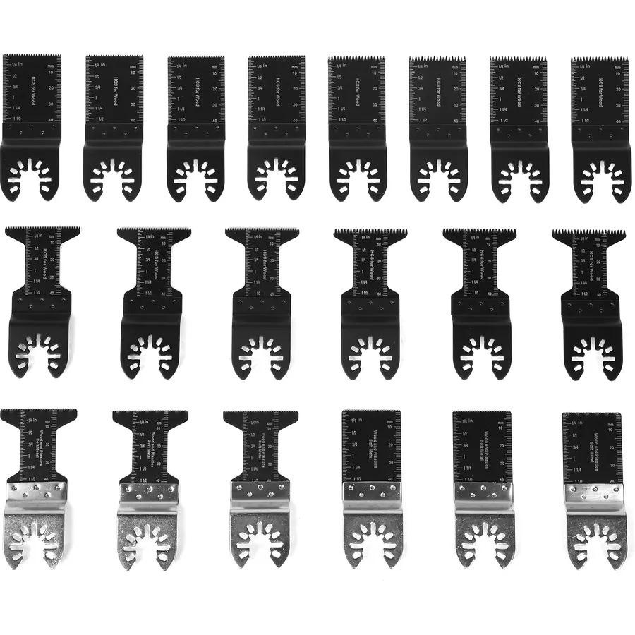 WEN MTB020 20-Piece Oscillating Multi-Tool High Carbon Steel and Bi-Metal Assorted Blade Set