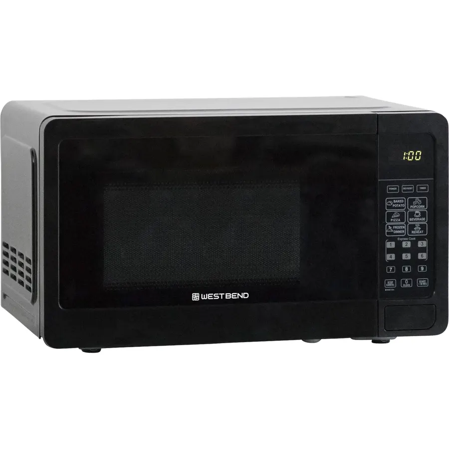 West Bend Microwave Oven, 0.7 Cu.Ft., 700-Watts, in Black Finish