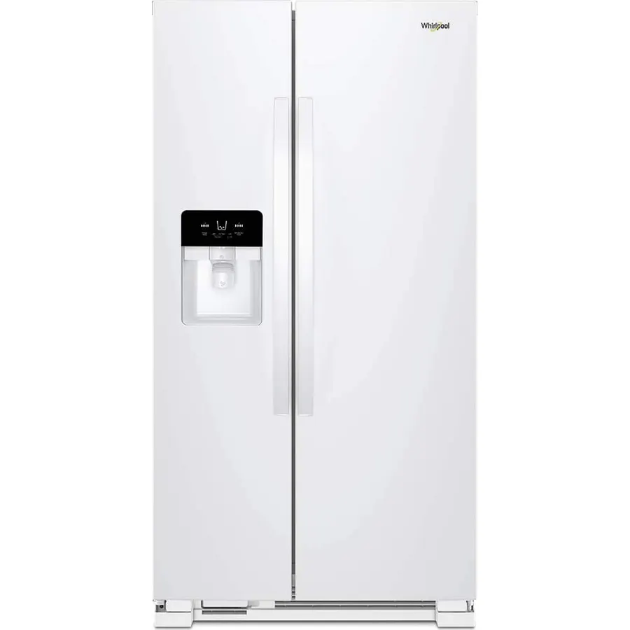 Whirlpool WRS325SDHW 36-in Wide Side-by-Side Refrigerator, 24.5 cu. ft., Exterior Ice & Water Dispenser, White