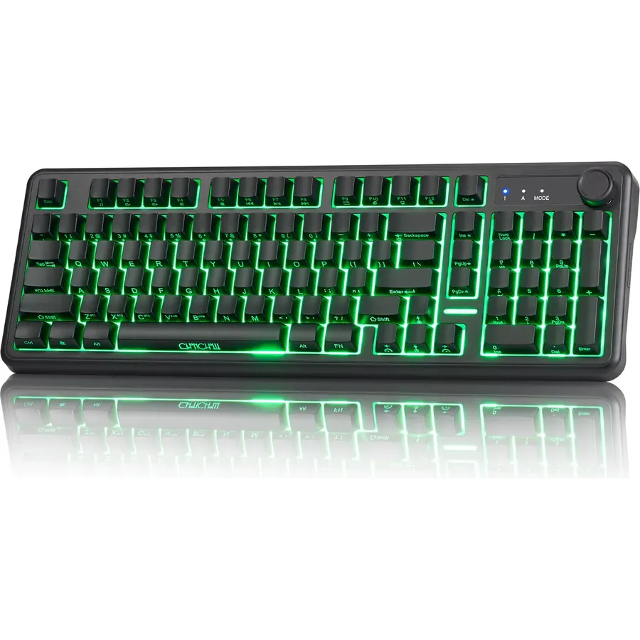 Wireless Gaming Keyboard,RGB Macro Rechargeable Keyboard for PC Mac Gamer