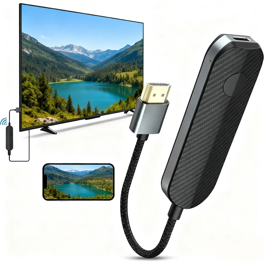 Wireless HDMI Display Adapter, 4k 1080p iOS Flix Stick Streaming Device, TV Movies Shows Receiver Mirroring Connector for iPhone iPad, Applicable to Various Scenarios Enjoy The Audio-Visual Feast