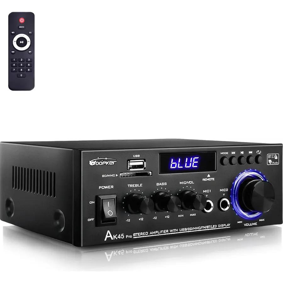 WOOPKER AK45Pro Stereo Audio Amplifier,400W 2Channel Bluetooth 5.0