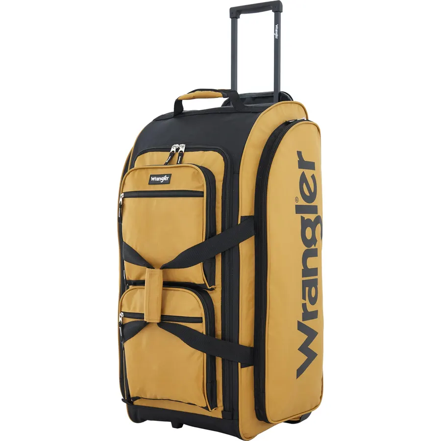 Wrangler Wesley Rolling Duffel Bag, Ambergold, Large 30-Inch