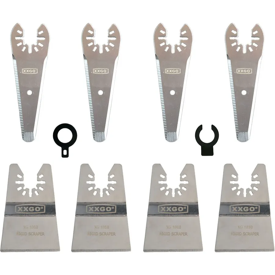 XXGO 8 Pcs Rigid Oscillating Tool Scraper Cutter Blades for Vinyl Flooring