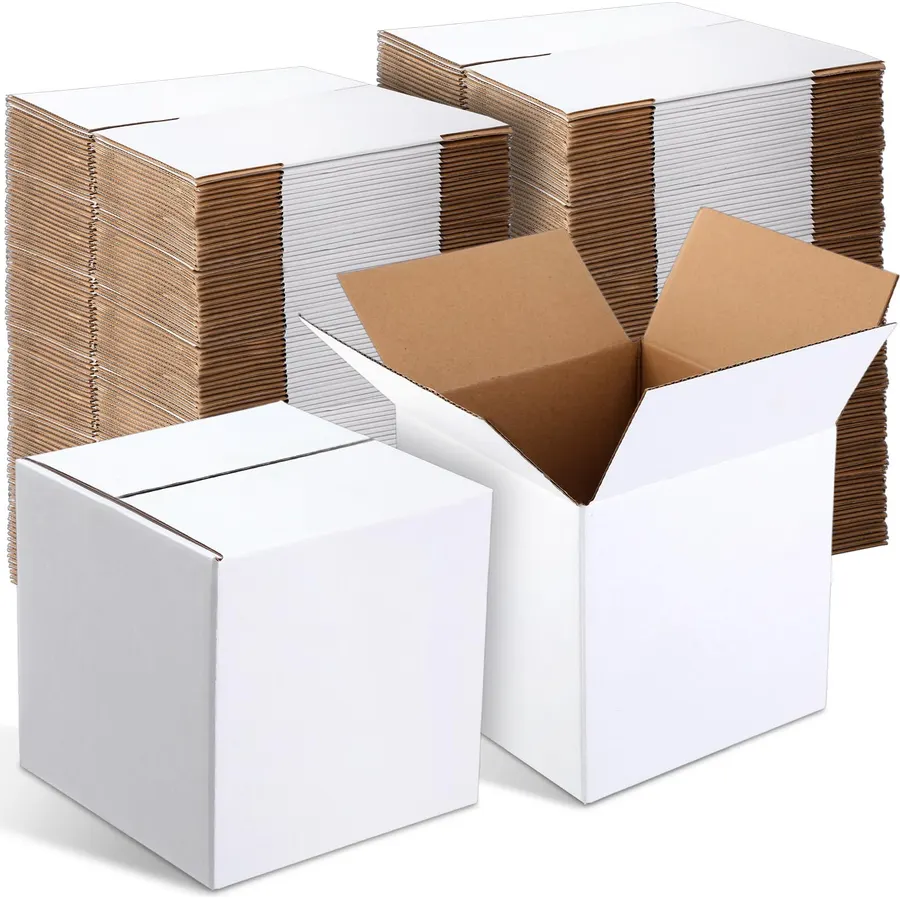 Yeaqee 120 Pcs 4 x 4 x 4 Inch Shipping Boxes for Small Business,White